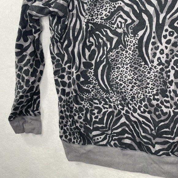 Torrid 1 Womens Plus Size 1X Grey & Black Animal Print Pullover Sweater - Picture 10 of 13